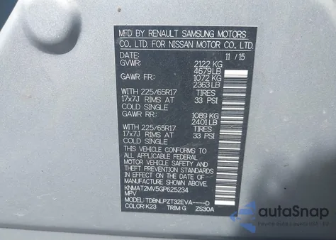 2016 Nissan Rogue S из США, поврежденный, VIN KNMAT2MV5GP625234